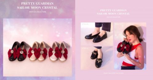 These lovely loafers are based on Sailor Moon's second transformation brooch and you also have the option to remove the bows and add a crescent moon or a moon wand charm instead. Price would go around $55 USD.